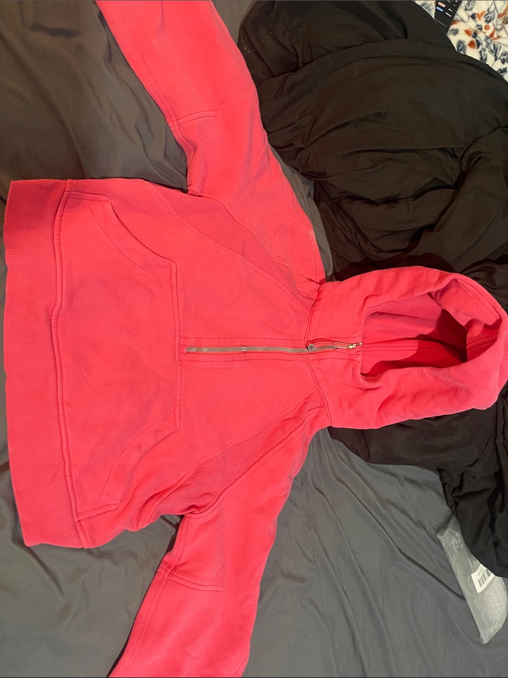 Girls' Pink Half-Zip Hoodie Sweatshirt
